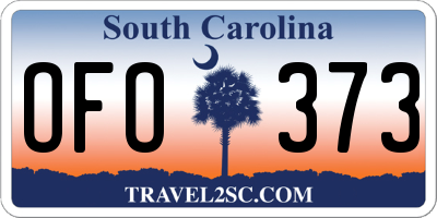 SC license plate OFO373