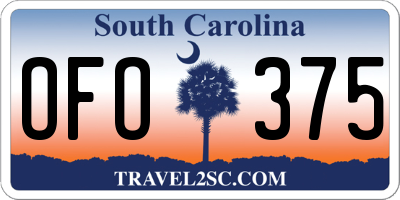 SC license plate OFO375