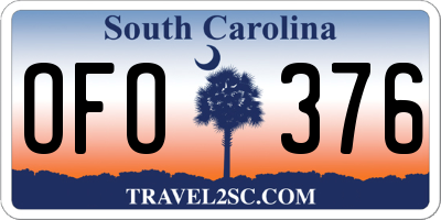 SC license plate OFO376