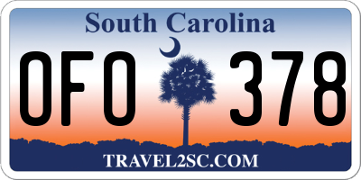 SC license plate OFO378