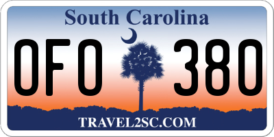 SC license plate OFO380