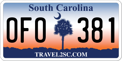 SC license plate OFO381