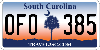 SC license plate OFO385