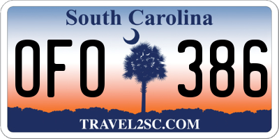 SC license plate OFO386