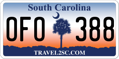 SC license plate OFO388