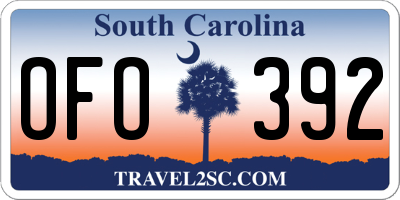 SC license plate OFO392