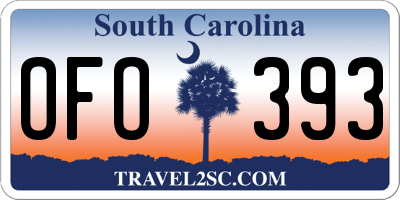 SC license plate OFO393