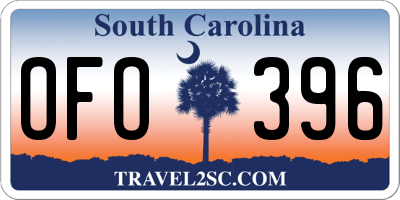 SC license plate OFO396