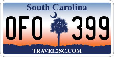 SC license plate OFO399