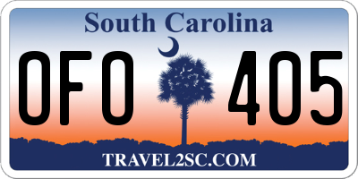 SC license plate OFO405
