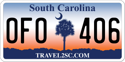 SC license plate OFO406