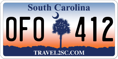 SC license plate OFO412