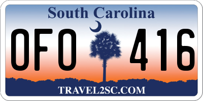 SC license plate OFO416
