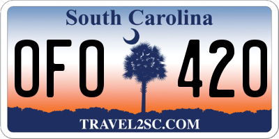 SC license plate OFO420