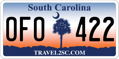 SC license plate OFO422