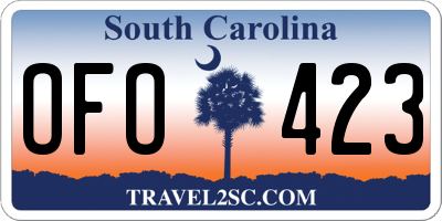 SC license plate OFO423