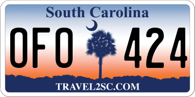 SC license plate OFO424