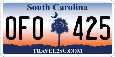 SC license plate OFO425