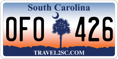 SC license plate OFO426