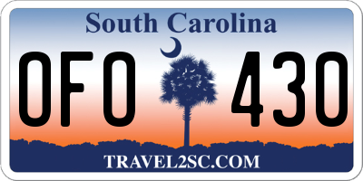 SC license plate OFO430