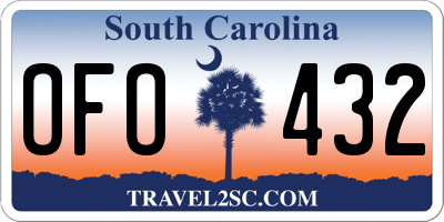 SC license plate OFO432
