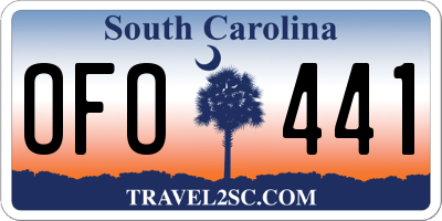 SC license plate OFO441