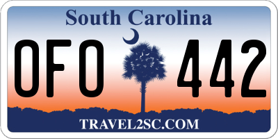 SC license plate OFO442