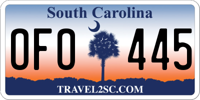 SC license plate OFO445