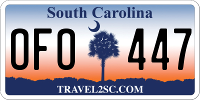 SC license plate OFO447