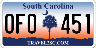 SC license plate OFO451