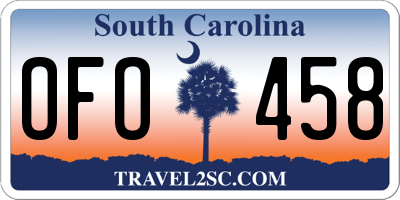 SC license plate OFO458