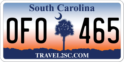 SC license plate OFO465