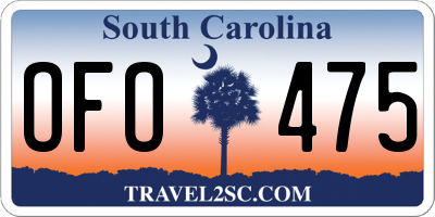 SC license plate OFO475