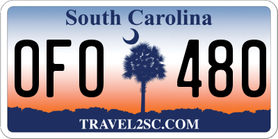 SC license plate OFO480