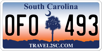 SC license plate OFO493