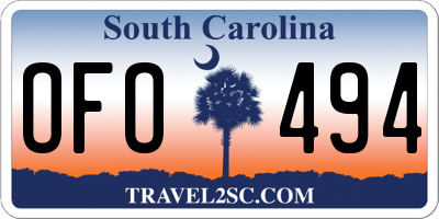SC license plate OFO494