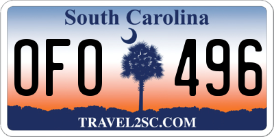 SC license plate OFO496
