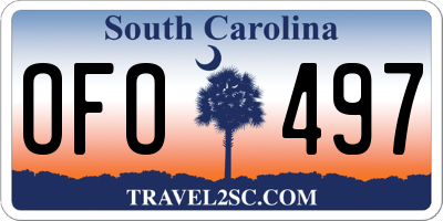 SC license plate OFO497