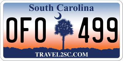 SC license plate OFO499
