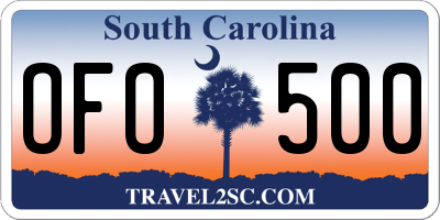 SC license plate OFO500