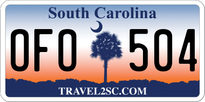 SC license plate OFO504