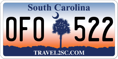 SC license plate OFO522