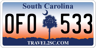 SC license plate OFO533