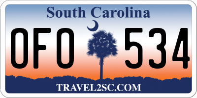 SC license plate OFO534