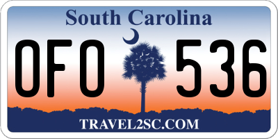 SC license plate OFO536