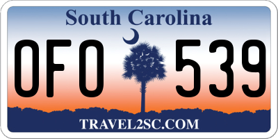 SC license plate OFO539