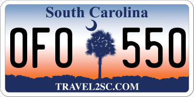 SC license plate OFO550