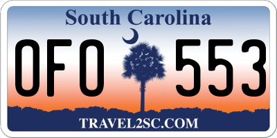 SC license plate OFO553
