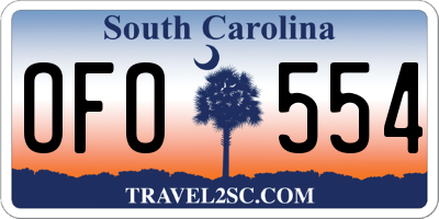 SC license plate OFO554