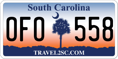 SC license plate OFO558